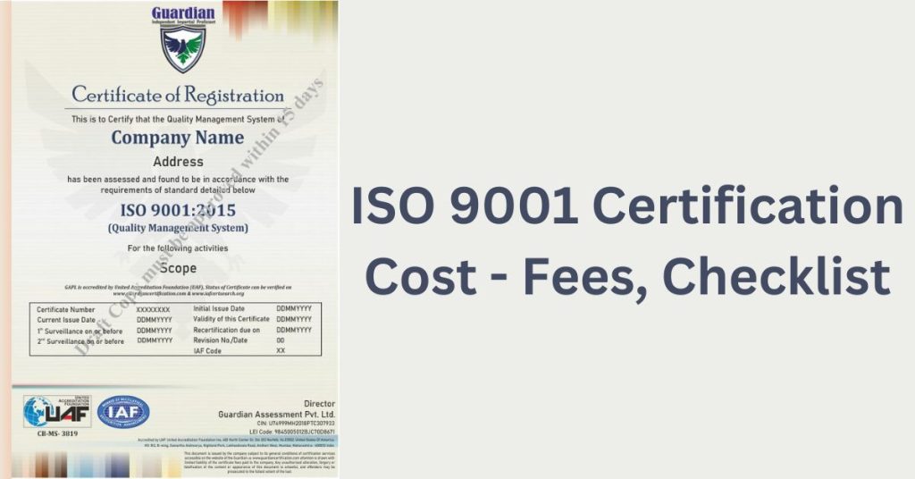 ISO 9001 Certification Cost